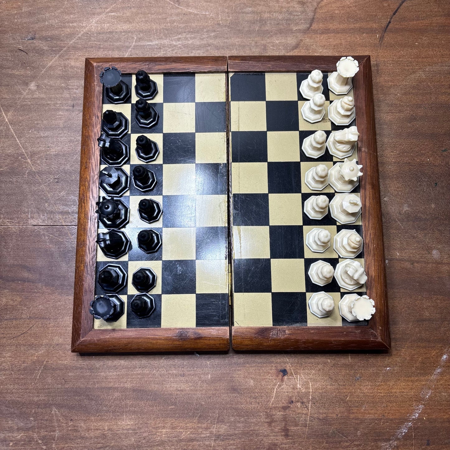 Vintage Wooden Magnetic Travel Chess Set