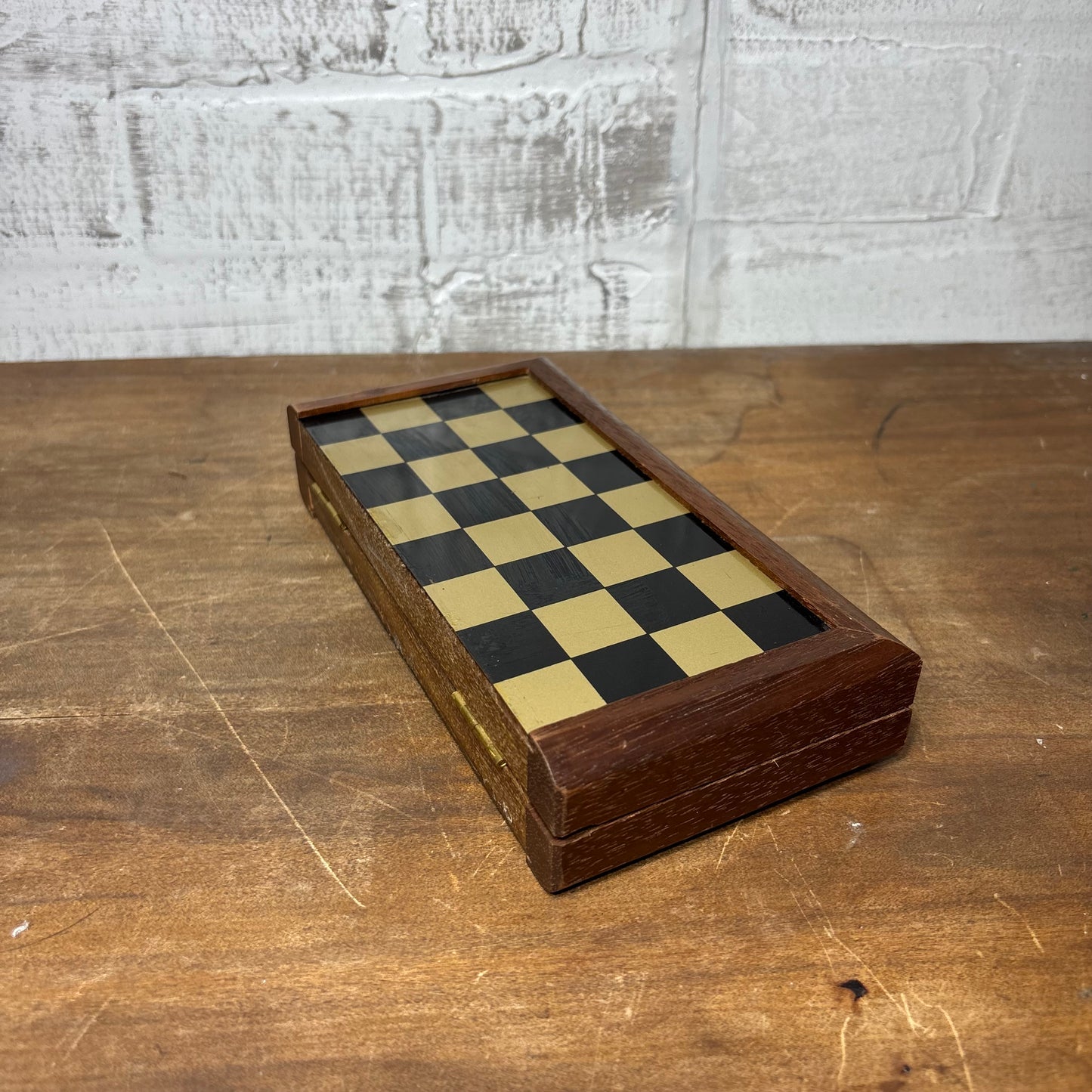 Vintage Wooden Magnetic Travel Chess Set