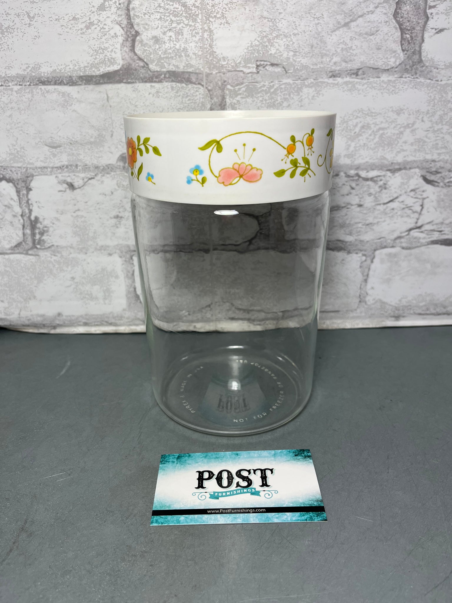 Vintage Pyrex Wildflower Glass Jar Canister With Lid