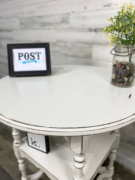 Tall White End Table/ Entryway Table