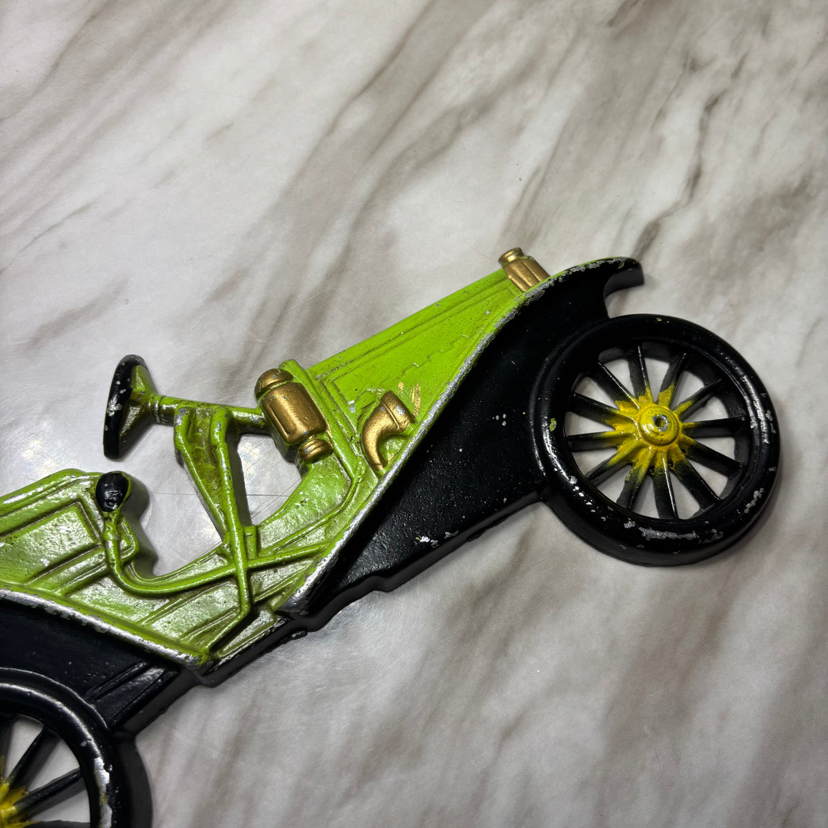 Vintage Midwest Green Aluminum Old Fashioned Car