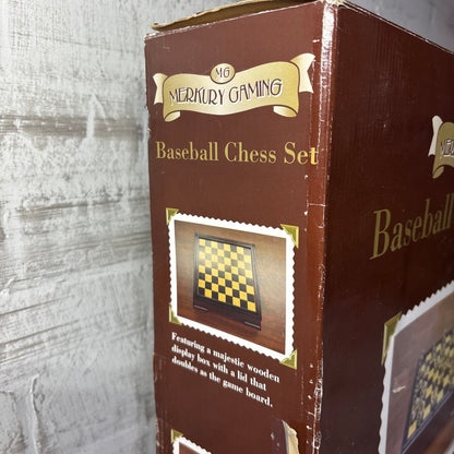 Vintage Merkury Gaming Baseball Chess Set with Wooden Storage Box
