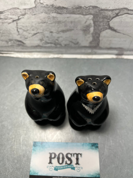 Barefoot Bears Black Bear Salt and Pepper Shakers