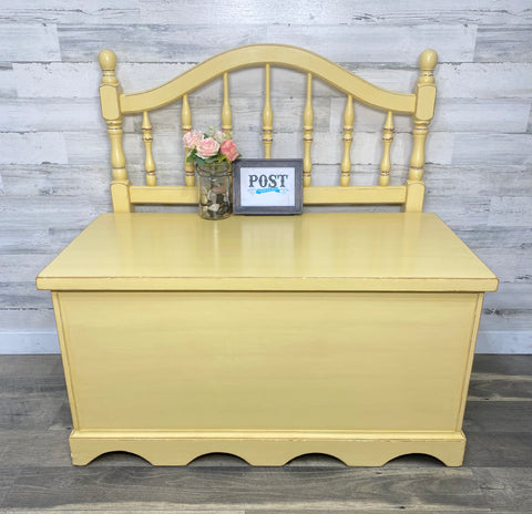 Yellow Toybox Bench Storage