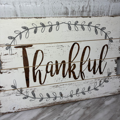 Rustic “Thankful” Sign