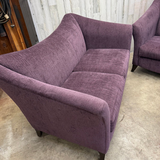 Set Of 2 Purple Loveseat Couches