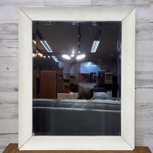 Vintage Distressed White Framed Mirror