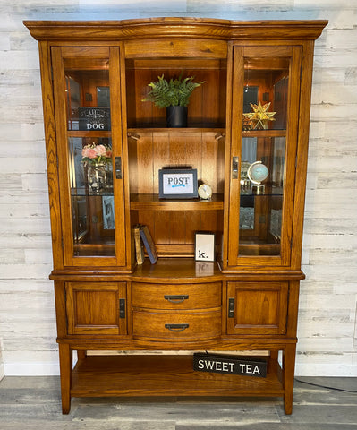 Rustic 2 Piece China Cabinet