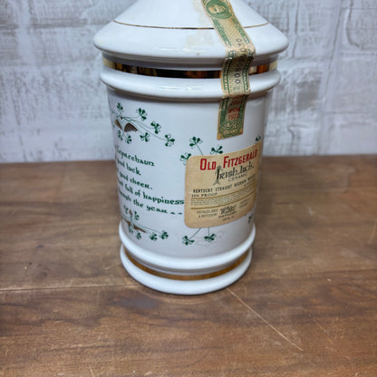 Vintage 1972 Old Fitzgerald Irish Luck Ceramic Decanter