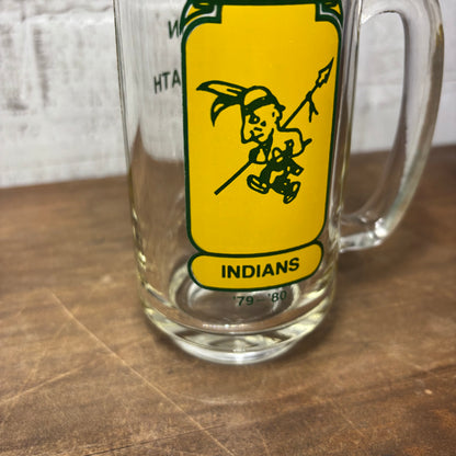 Vintage Cleveland Indians ‘79-‘80 Glass Beer Mug/ Stein