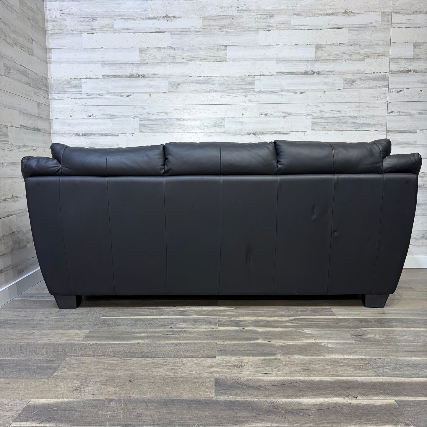 3pc Black Leather Couch Set