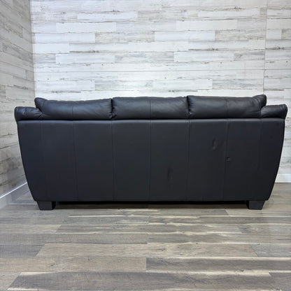 3pc Black Leather Couch Set