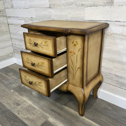 Floral Painted End Table Cabinet