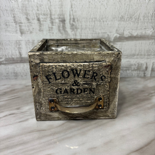 Rustic Wooden Drawer Style Square Planter