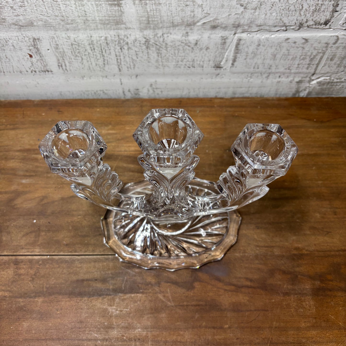 Crystal Glass Candle Stick Holder