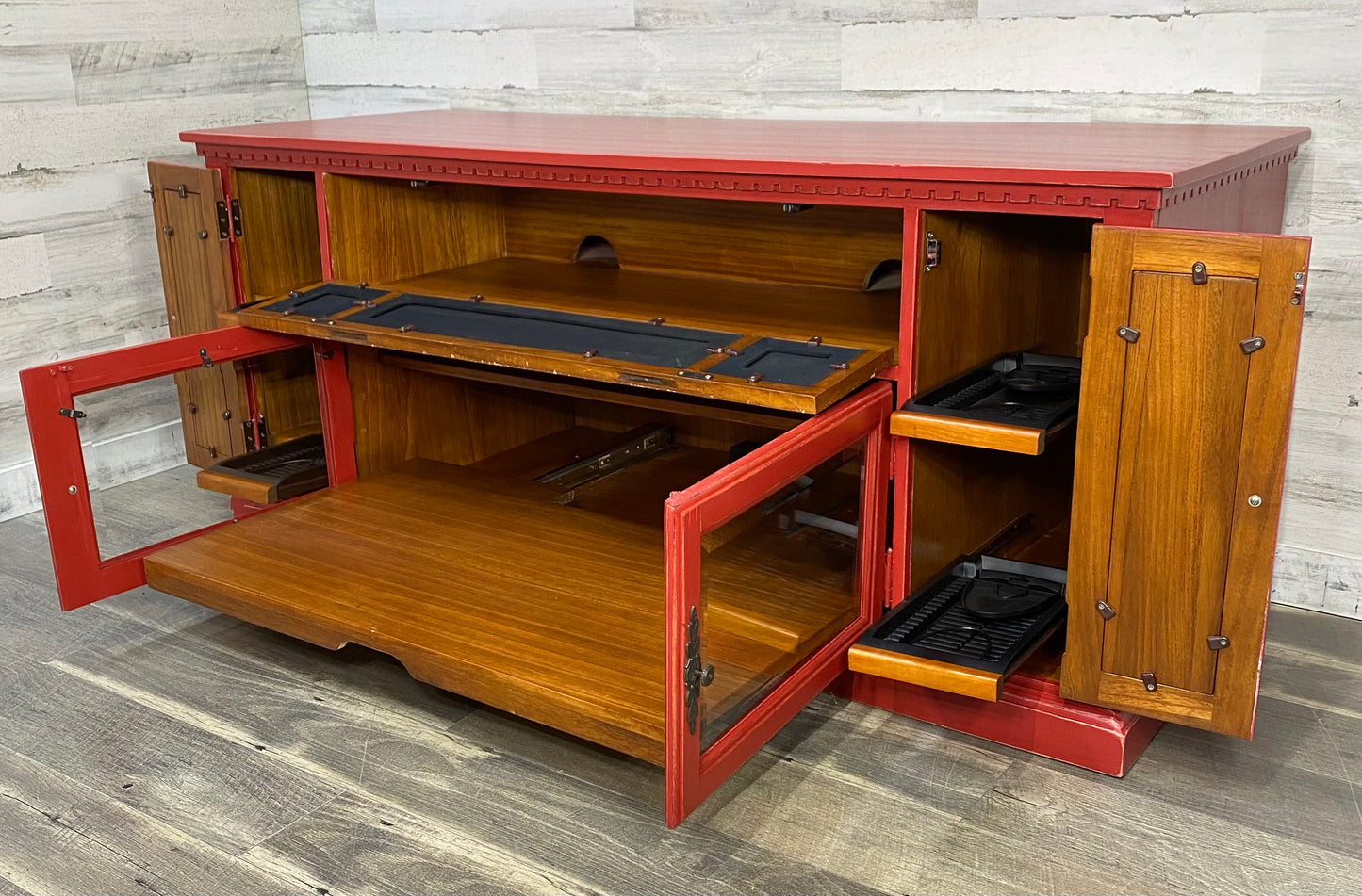 Rustic Red Tv Stand Entertainment Center