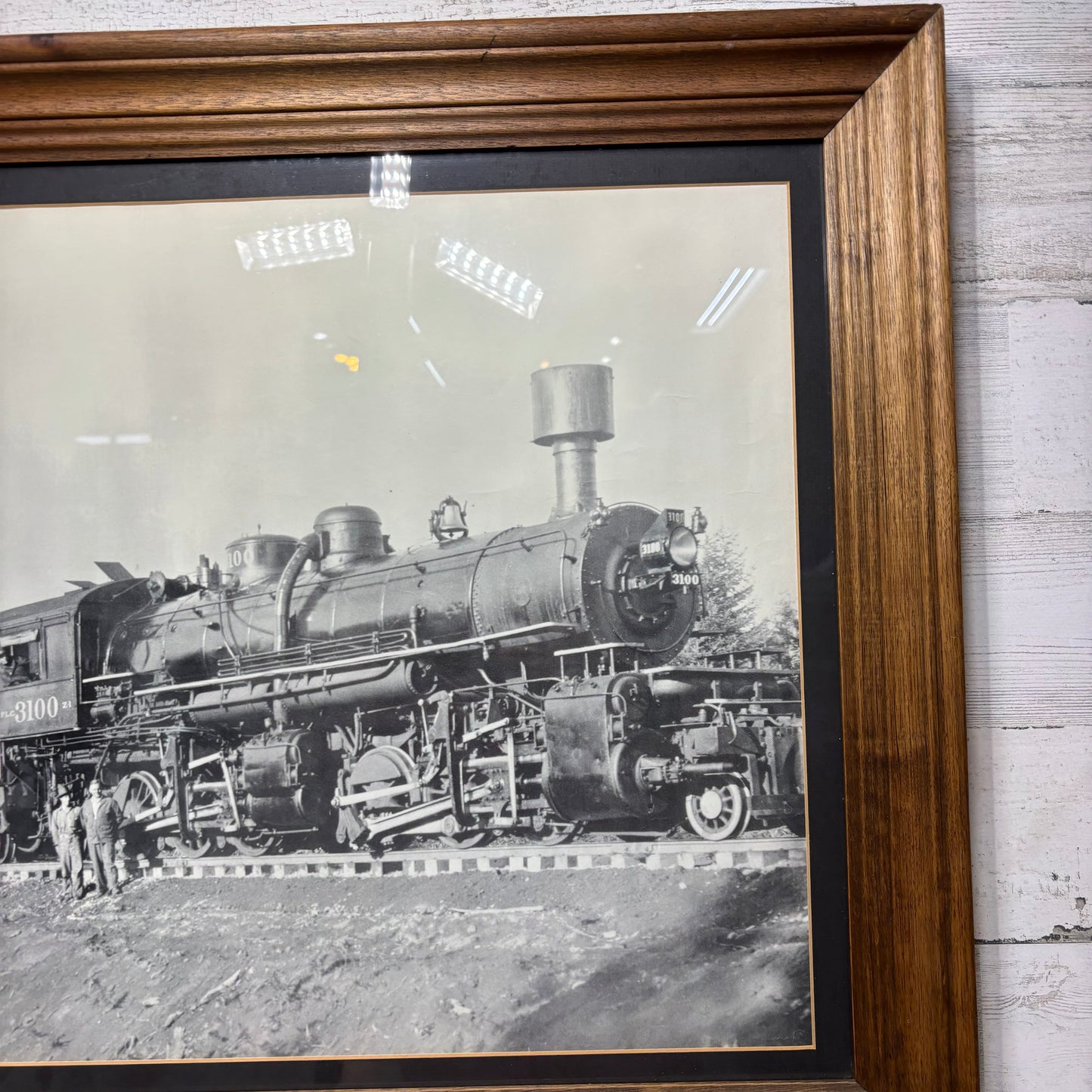 Vintage Polson Logging Co. #3100 Train Black & White Framed Print