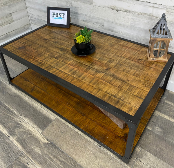 Rustic Coffee Table On Wheels