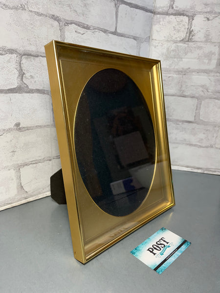 Vintage Gold Metal Shadow Box Oval Picture Frame