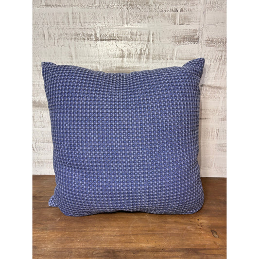 Oversized Blue Waffle Pattern Pillow