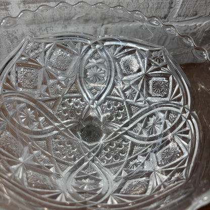 Vintage Higbee Glass Candy Dish/ Compote Bowl