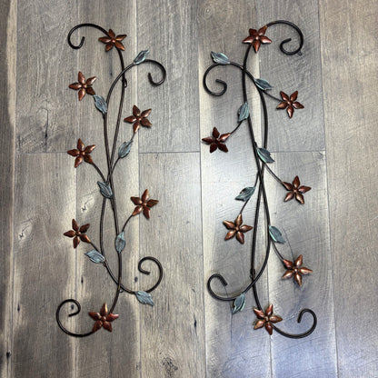 Floral Metal Wall Decor Set Of 2