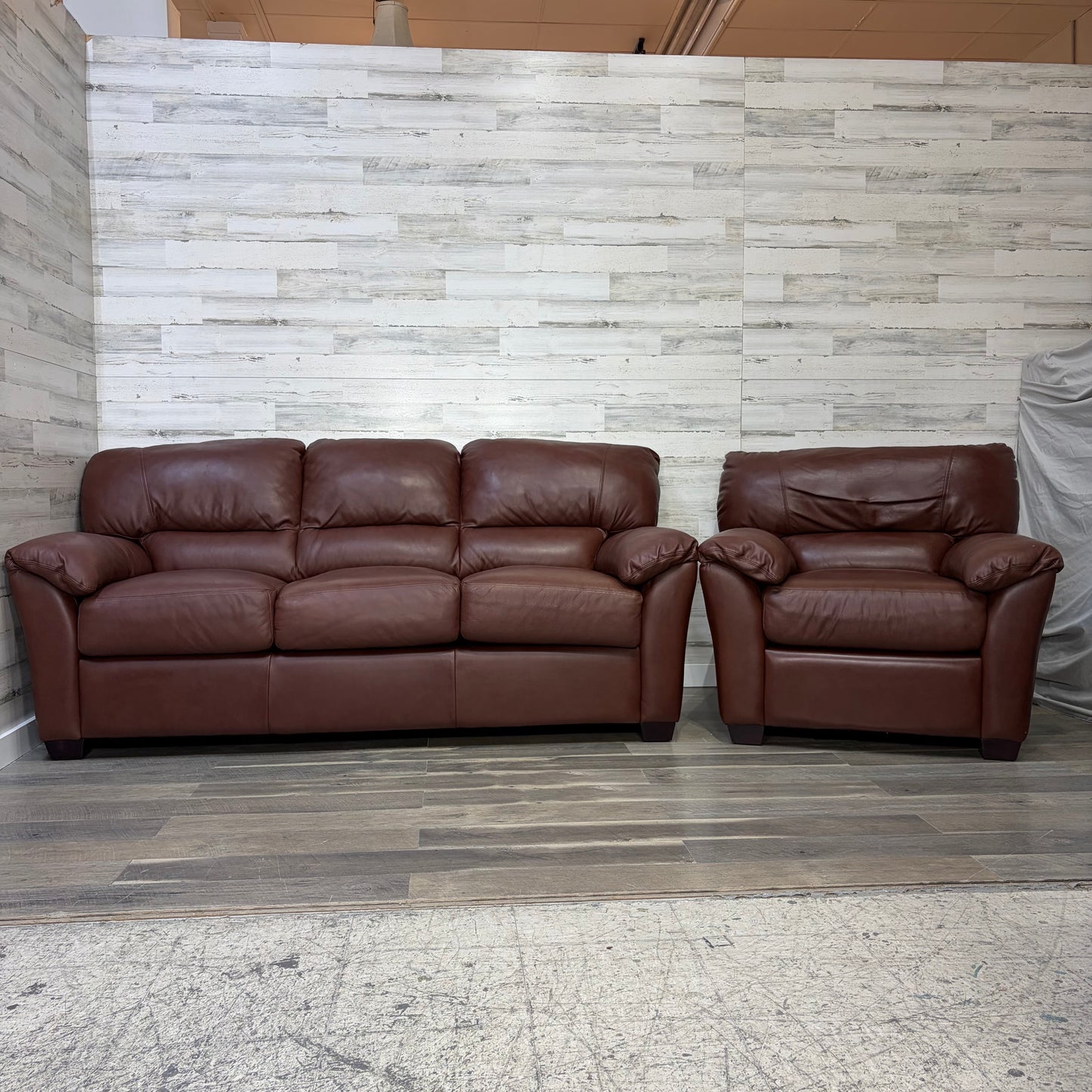 Leather Couch & Chair Set