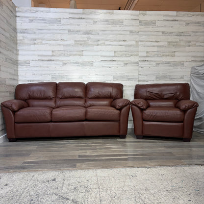 Leather Couch & Chair Set