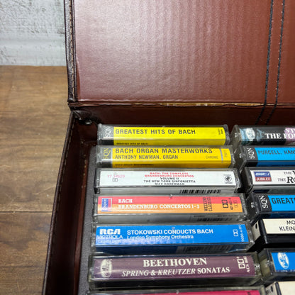 Vintage 24 Cassette Tape Faux Leather Carrying Case