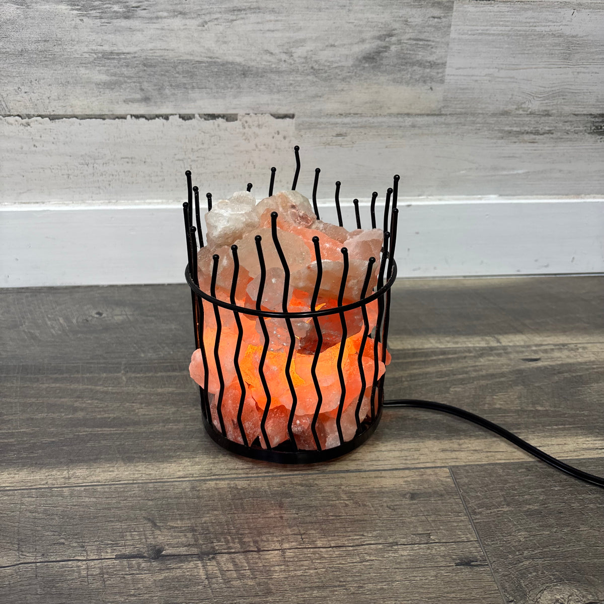 Himalayan Salt Crystal Rock Basket Lamp