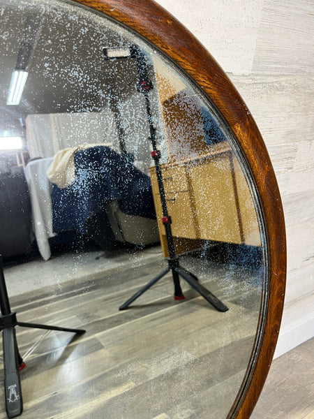 Antique Quarter Swan Oak Mirror