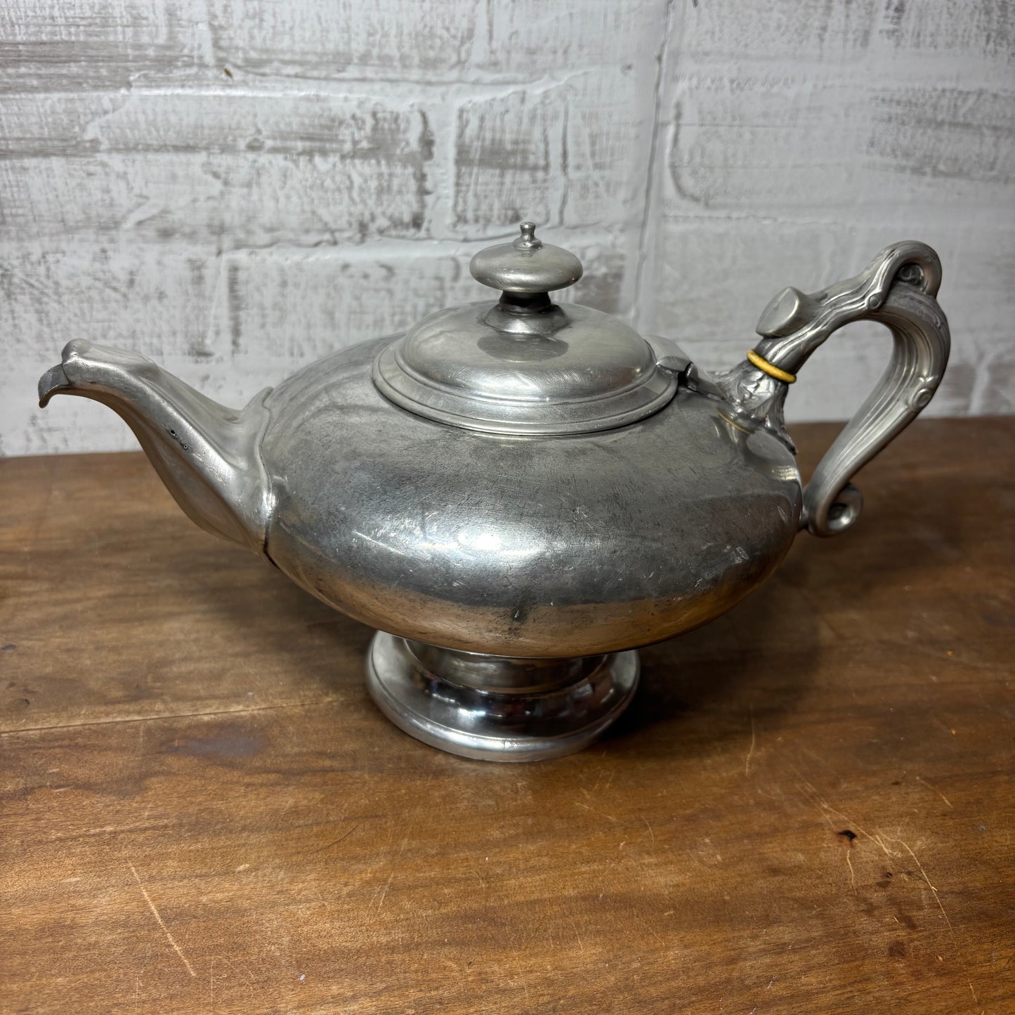 Antique Victorian G. Ritcher Of Sheffield Pewter Teapot