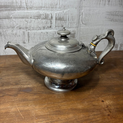 Antique Victorian G. Ritcher Of Sheffield Pewter Teapot