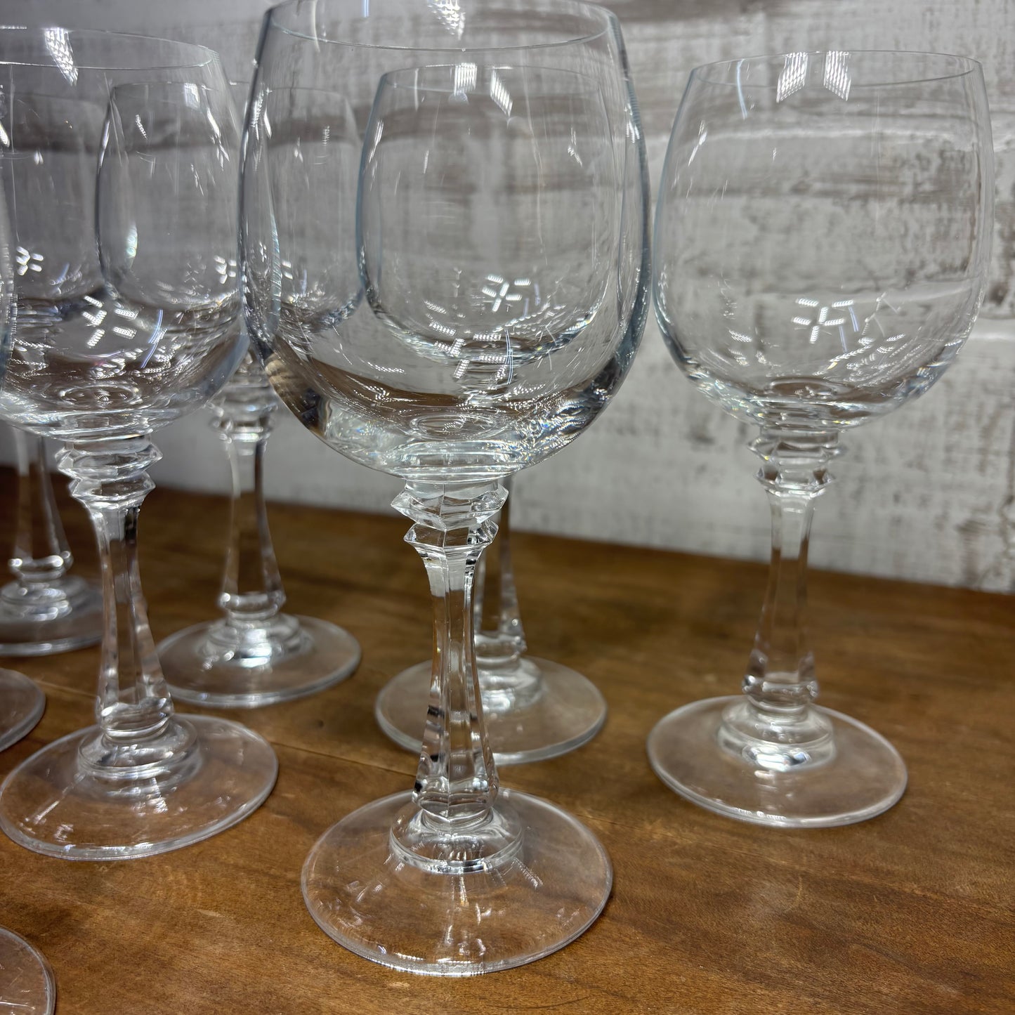 Vintage Crystal Glass Wine Glasses Set Of 8
