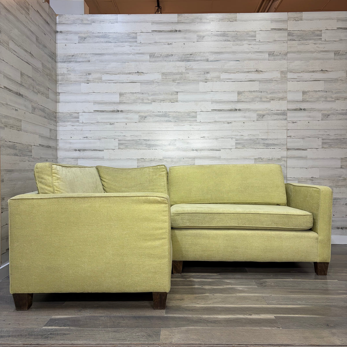 Small 2pc Green Sectional Couch