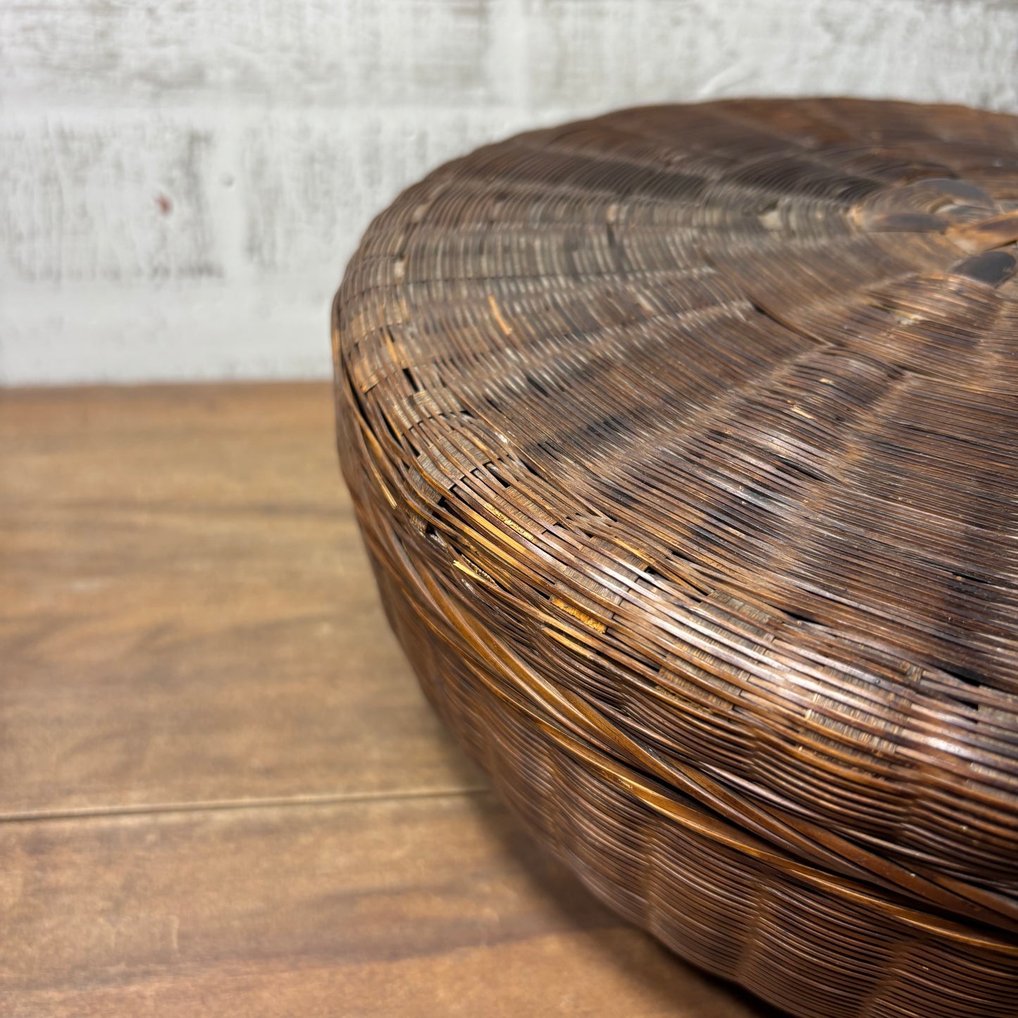 Vintage Woven Chinese Sewing Basket
