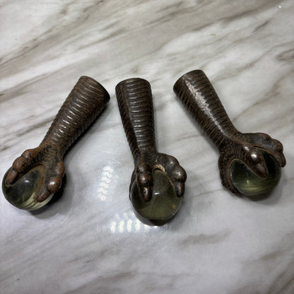 Antique Claw Foot Cast Iron Metal Glass Ball Table Feet Set Of 3