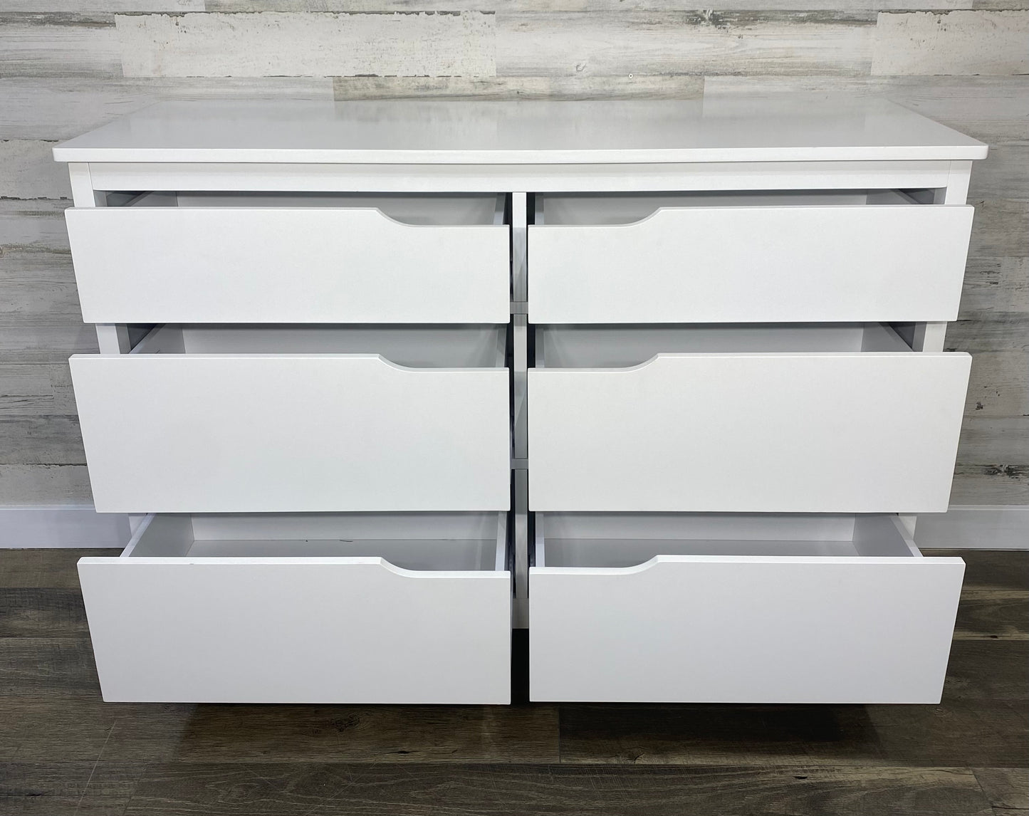 Modern White 6 Drawer Dresser