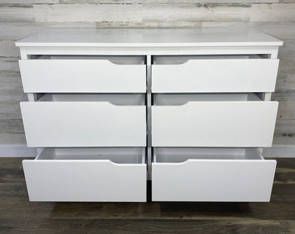 Modern White 6 Drawer Dresser