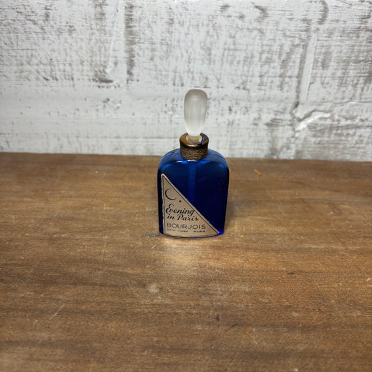 Vintage Evening in Paris Bourjois Cobalt Blue Perfume Bottle