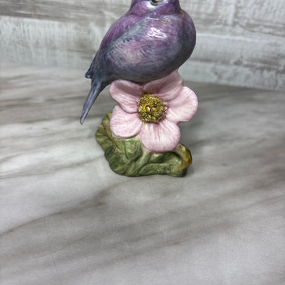 Vintage Handmade Porcelain Purple Bird