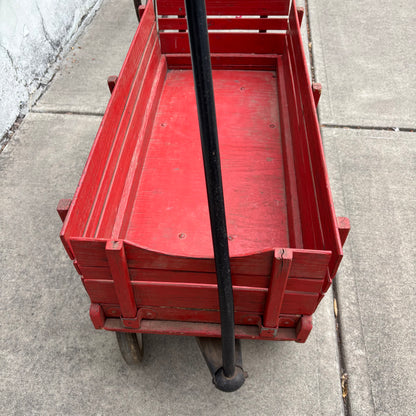 Antique Red Wooden Wagon