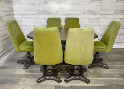 Mid Century Dining Set Green Chairs MetalCraft