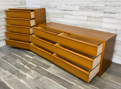 Danish Teak 2pc Dresser Set Jasper