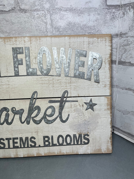 “Fresh Flower Market” Galvanized Sign