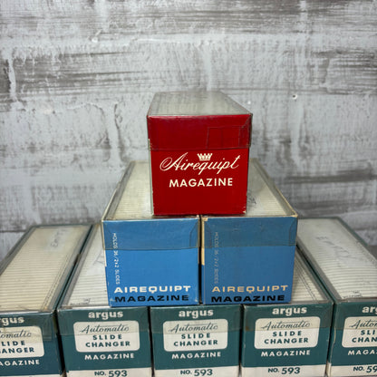 Vintage Lot Of 8 Airequipt and Argus Slide Projector Magazines Empty