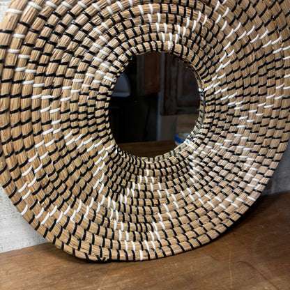 Boho Woven Circular Mirror
