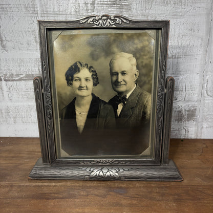 Antique Large Swivel Pedestal Frame Picture Frame