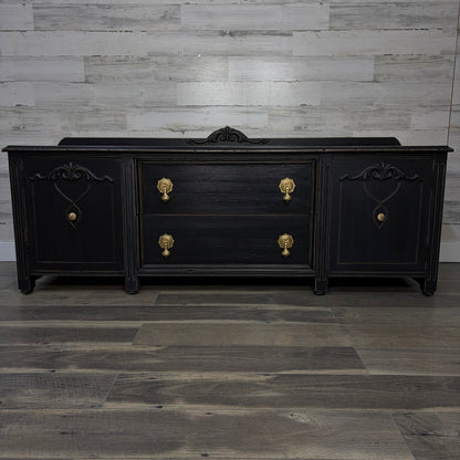 Low Antique Black Buffet