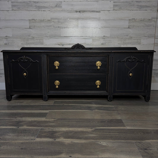 Low Antique Black Buffet